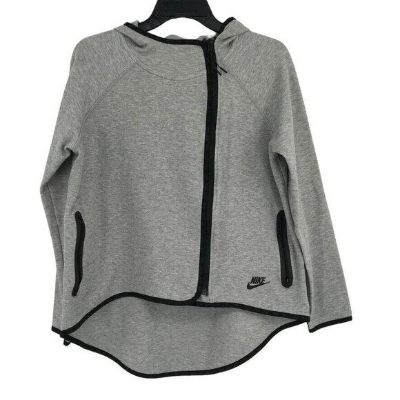 Nike Tech Fleece Cape Hoodie Sweatshirt jacket Women’s size medium Gray Zip - Picture 2 of 11